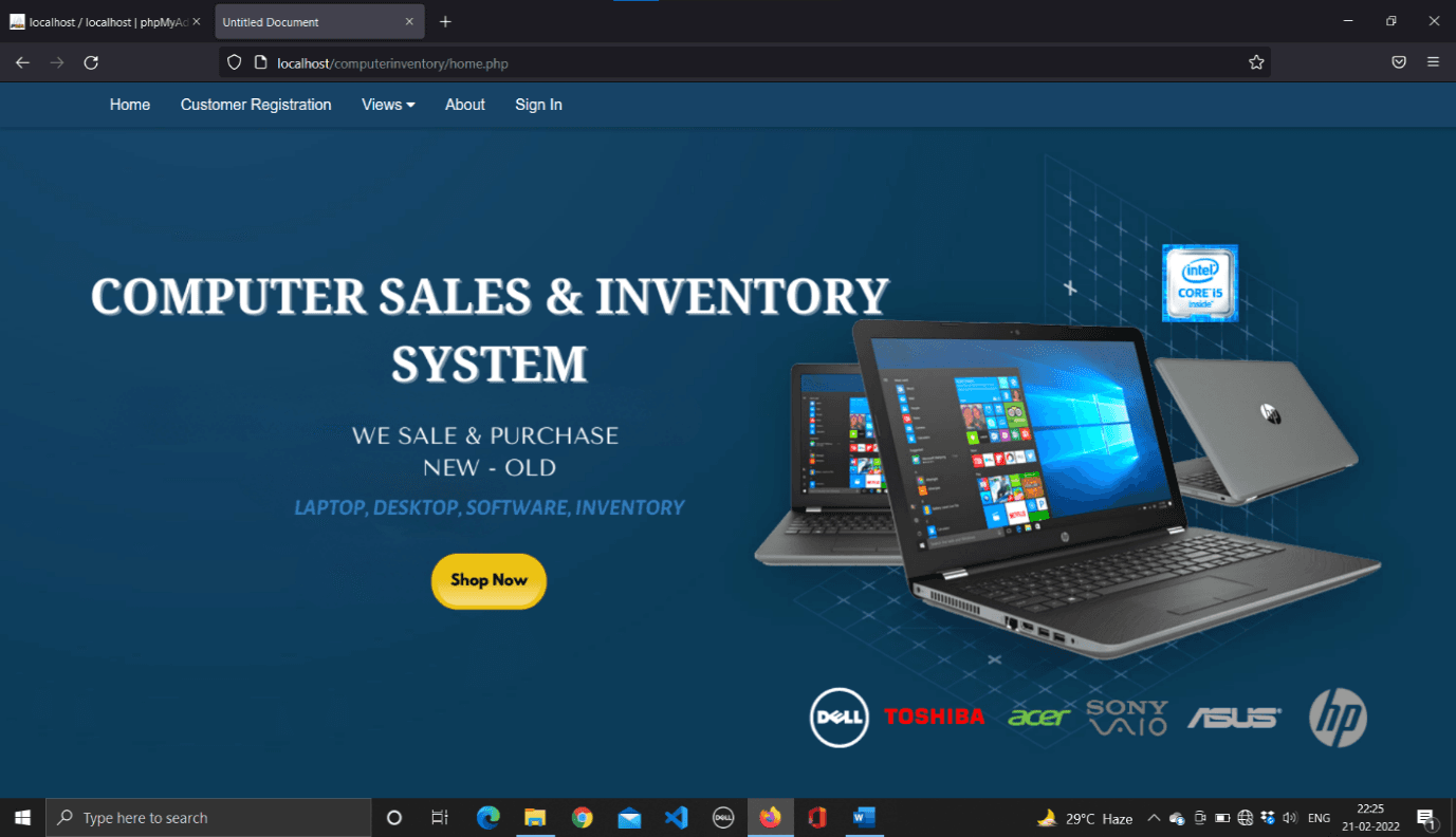 Computer Sales and Inventory System using PHP and MySQL